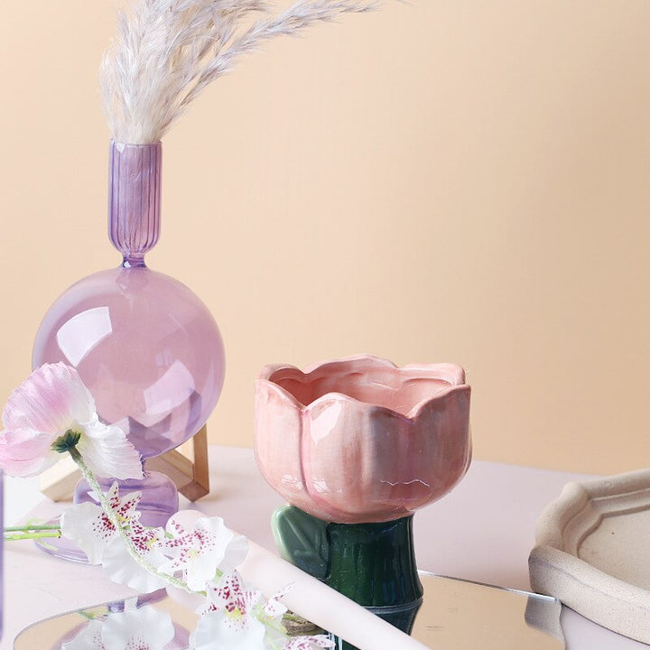 Lisslune | Lilac Candle Holder made of Glass