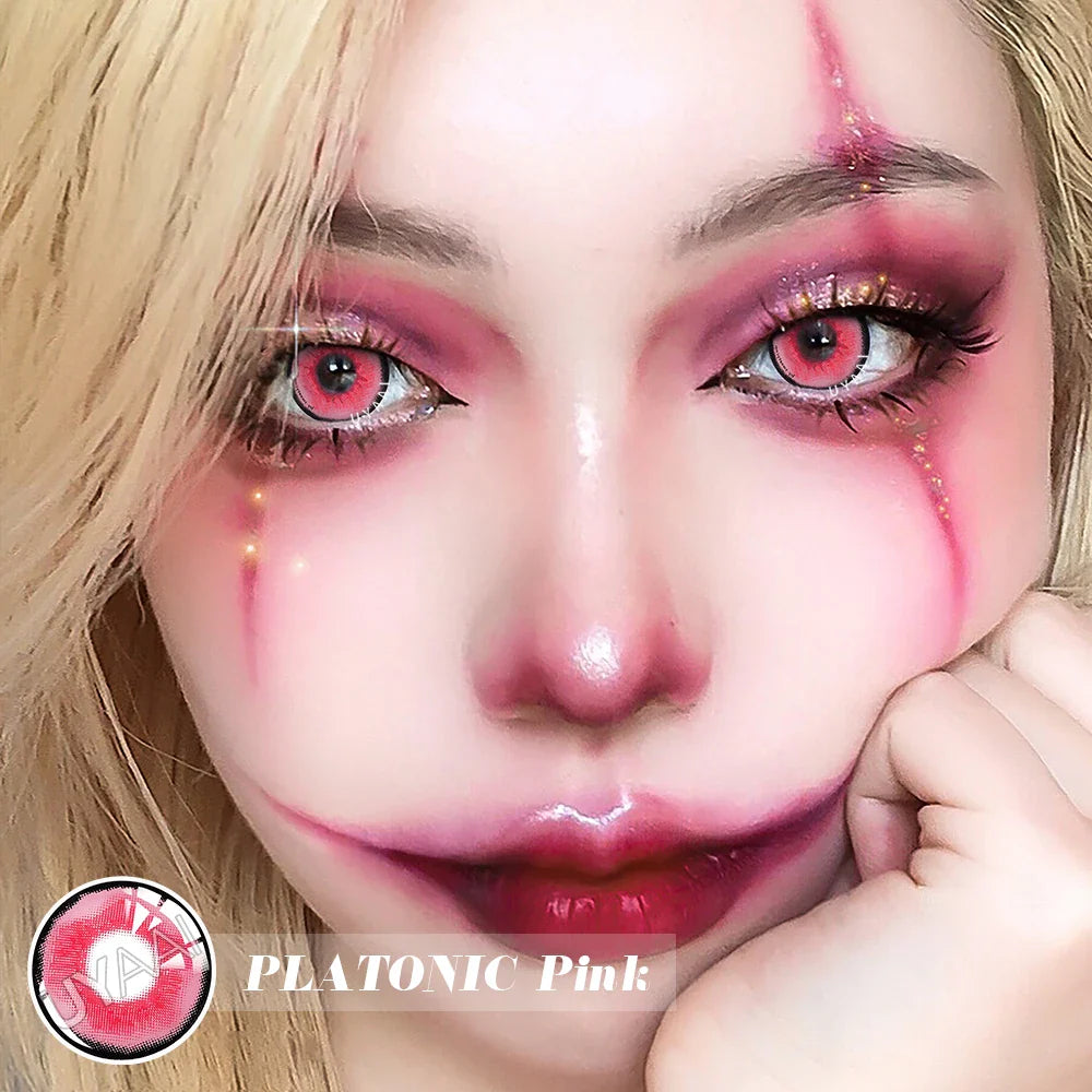 Rynx | 1 Pair Pink Lenses Anime Accessories Colored Contact Lenses Anime Lenses Spider Lenses Purple Lenses Cosplay Lenses