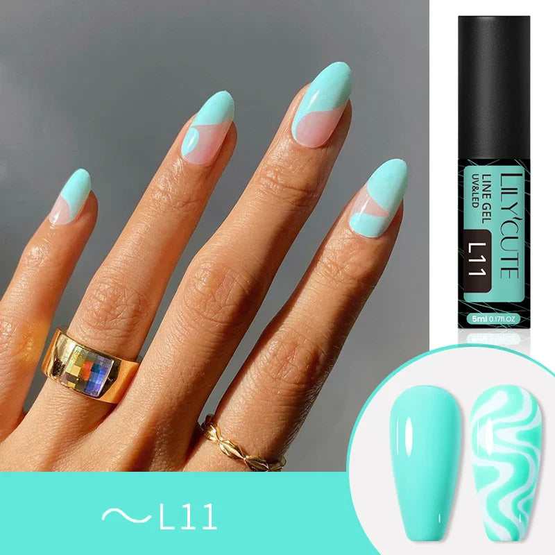 Rynx | 5ml Colorful Reflective Liner Gel Nail Polish Super Bright Painting Glitter Gel Graffiti Stripe Design Polish Manicure