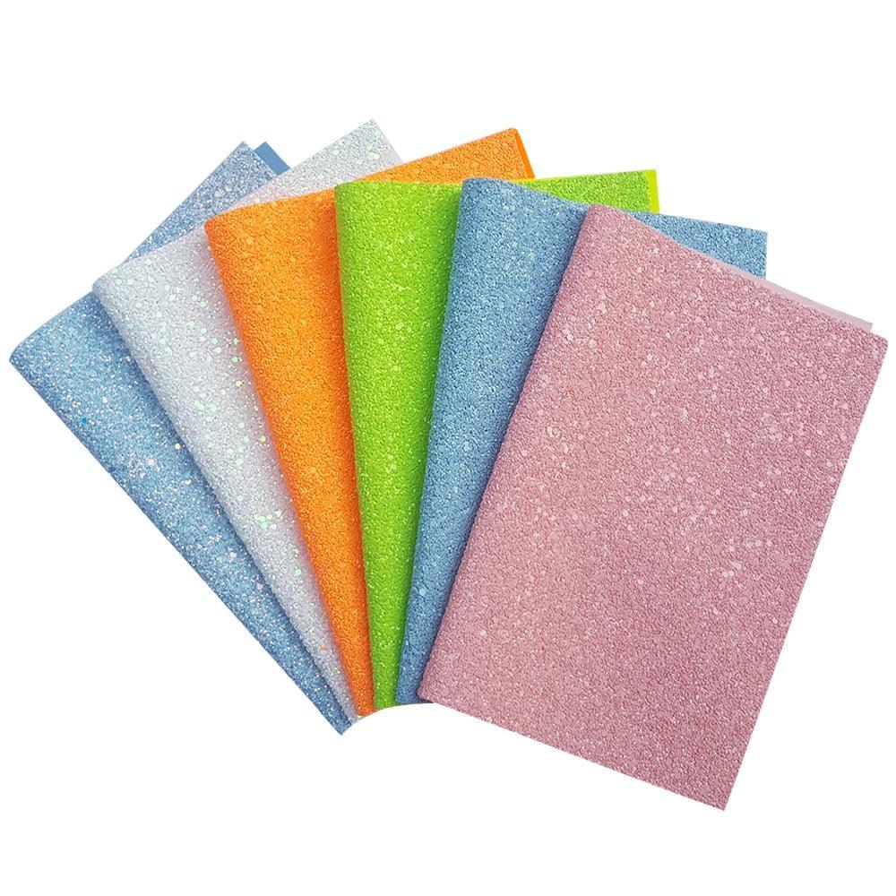 Lisslune | Rainbow Sparkle Synthetic Leather Craft Sheets for Creative Projects