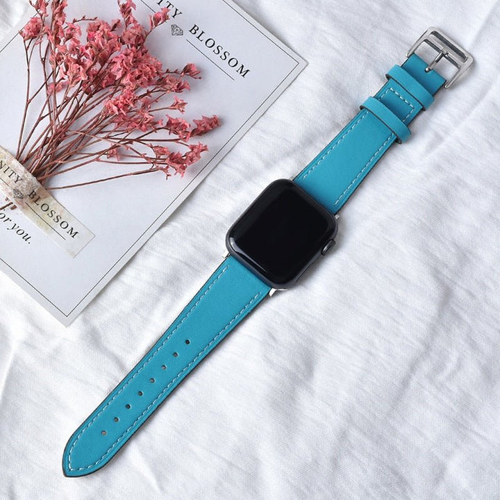 Lisslune | Leather strap for Apple Watch 42mm 38mm Series 3 4 5 6 SE 7 41MM 45MM
