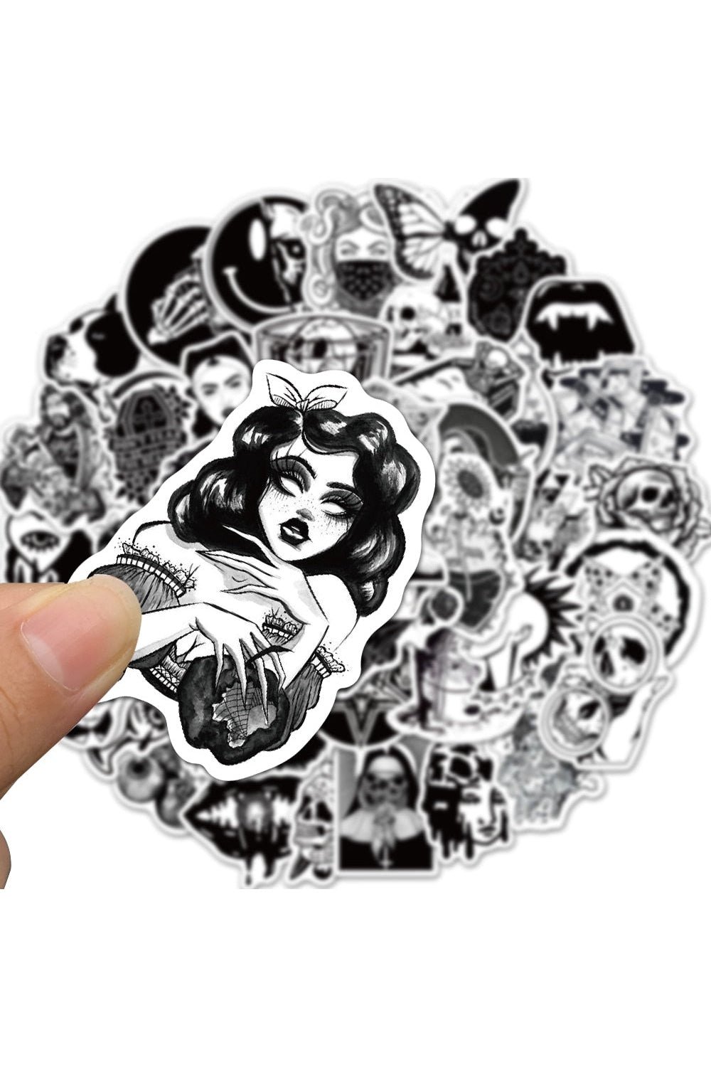 Lisslune | Black and white scrapbook stickers