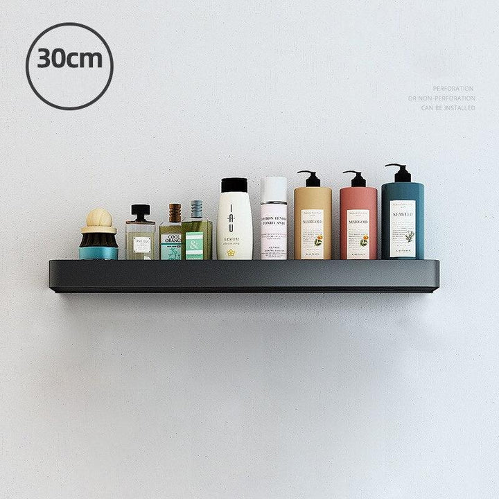 Lisslune | Elegant black aluminum bathroom shelf and towel holder set - modern storage solution