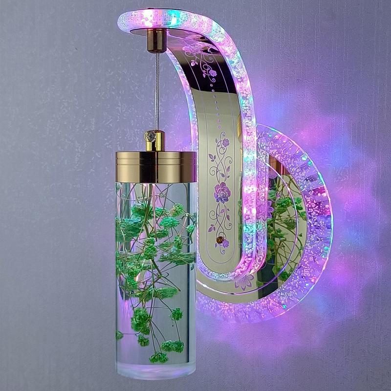 Lisslune | Elegant Crystal Flower Dimming Wall Lamp