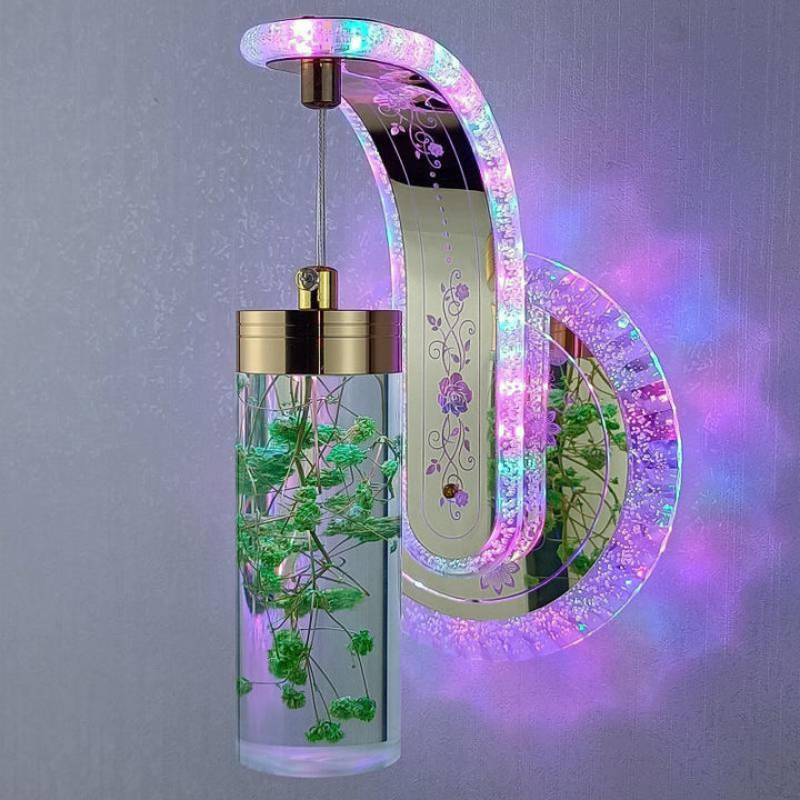 Lisslune | Elegant Crystal Flower Dimming Wall Lamp