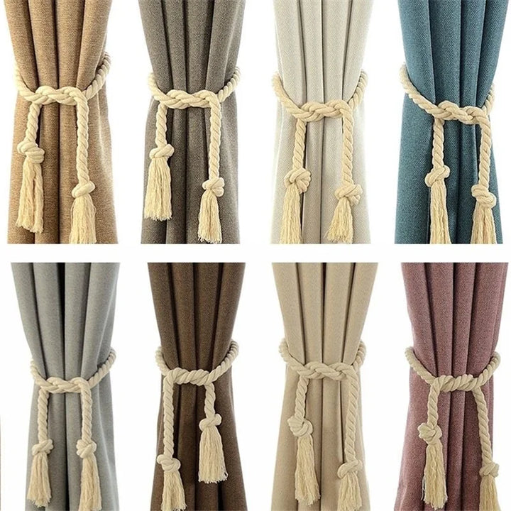 Rynx | Woven Macrame Curtain Holder Hooks Curtain Ties Living Room Boho Decoration Accessories Curtain Ties