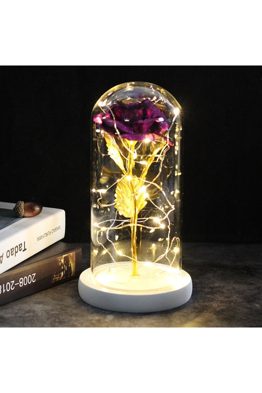 Lisslune | illuminated enchanted rose lamp