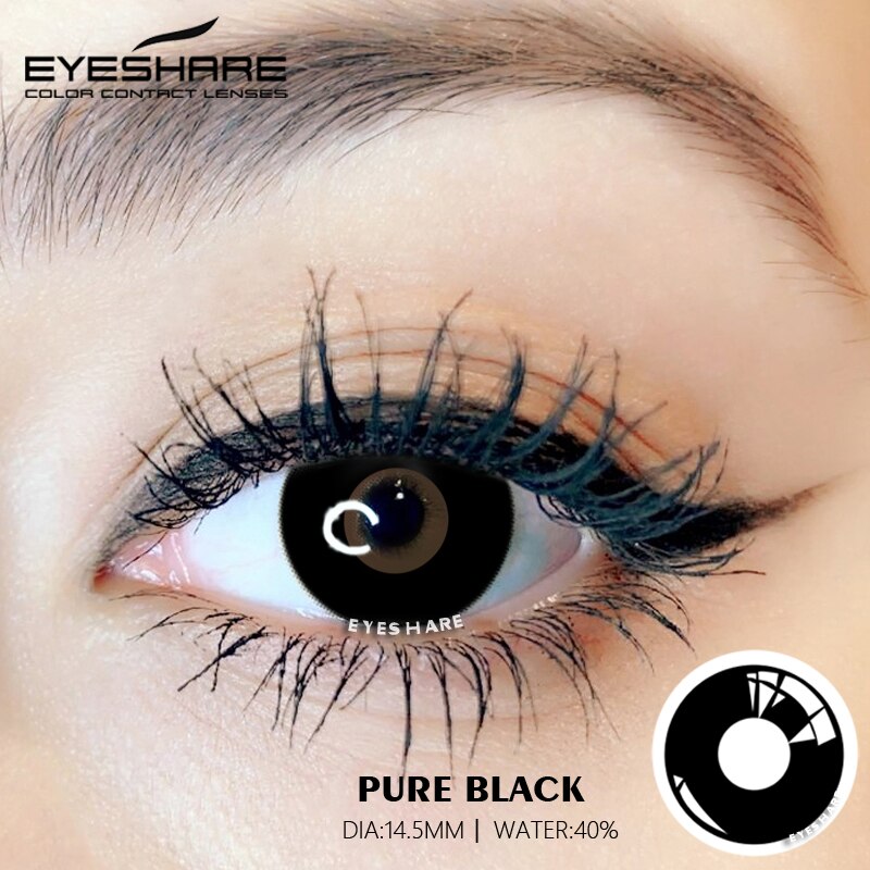 Rynx Cosplay Pure Black 14.5mm 1 Pair | 1 Year