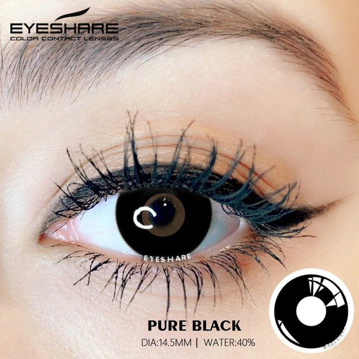 Rynx Cosplay Pure Black 14.5mm 1 Pair | 1 Year