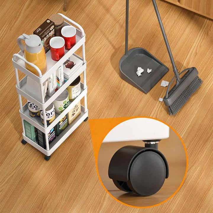 Lisslune | Elegant mobile rolling storage cart with innovative Millive wheel design - smart shelf solution