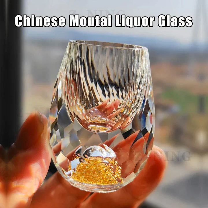 Lisslune | Crystal Glass Whiskey Glasses Bar Liqueur Sphere Cups Sake and Shochu Double-Walled Thick Bottoms Small Capacity Tea Cups