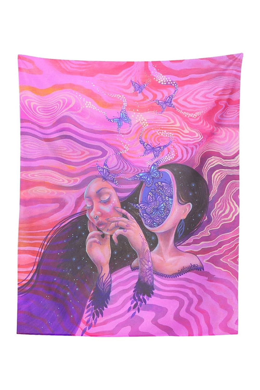 Lisslune | Face psychedelic art tapestry
