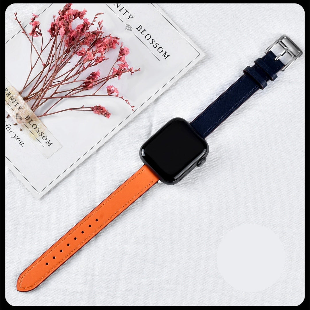 Lisslune | Leather strap for Apple Watch 42mm 38mm Series 3 4 5 6 SE 7 41MM 45MM