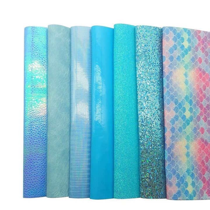 Lisslune | Shiny Ocean Blue Glitter Fabric: Unleash your creative glamour