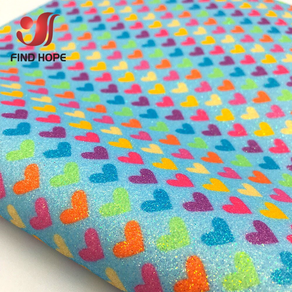 Lisslune | Glittery Rainbow Craft Fabric - 20x30cm Iridescent Art Supplies