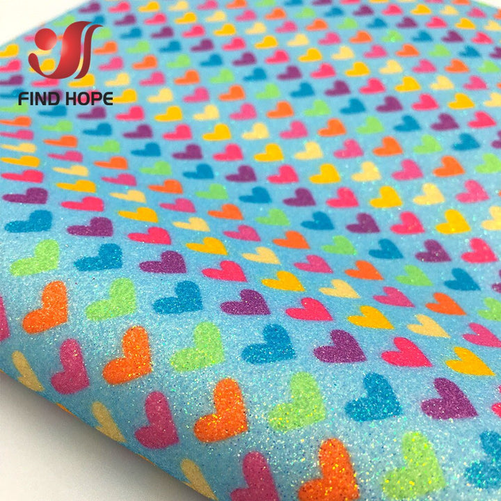 Lisslune | Glittery Rainbow Craft Fabric - 20x30cm Iridescent Art Supplies