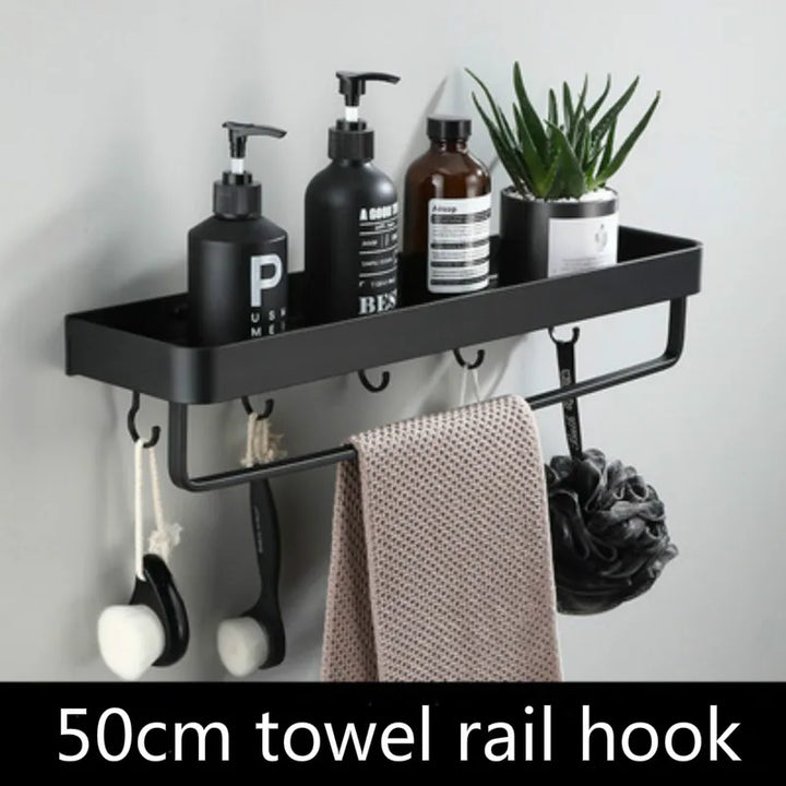 Lisslune | black wall-mounted storage shelf