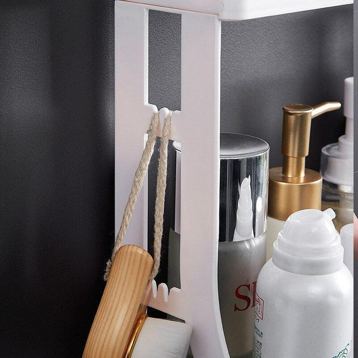 Lisslune | Sleek two-layer bathroom organizer with easy installation without drilling