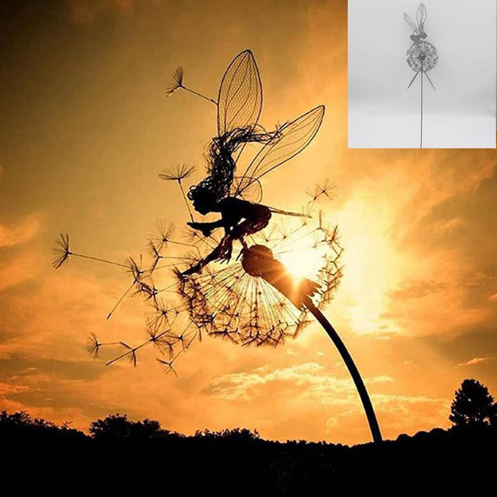 Lisslune | Fairies and Dandelions Dancing Together Sculpture for Outdoor Garden