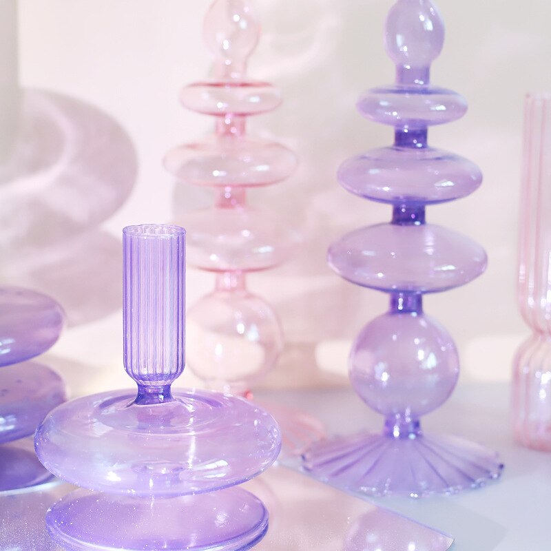 Lisslune | Lilac Candle Holder made of Glass