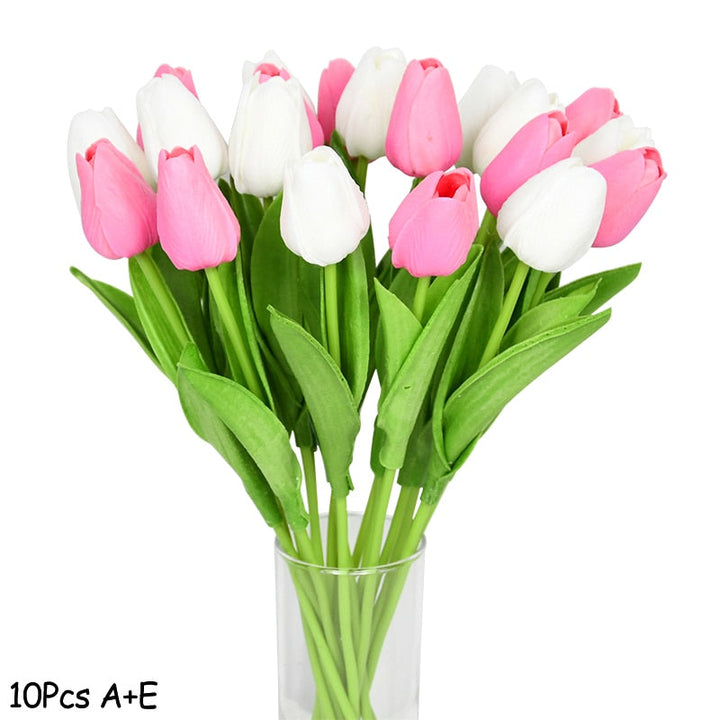 Lisslune | Artificial Flower Bouquet with Tulips, Decoration (10 Pieces)
