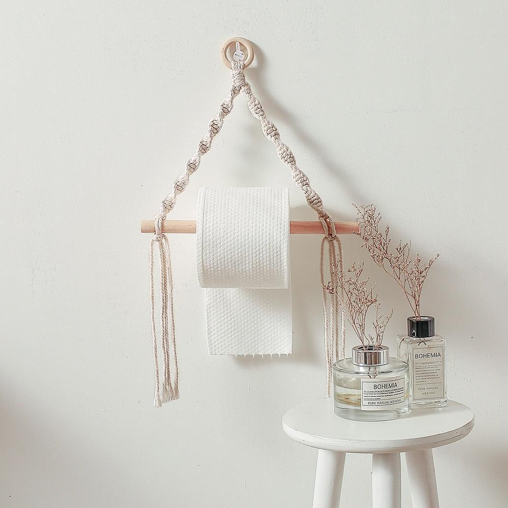 Lisslune | Handcrafted Bohemian Macrame Toilet Paper Holder - Unique Bathroom Decor Accessory