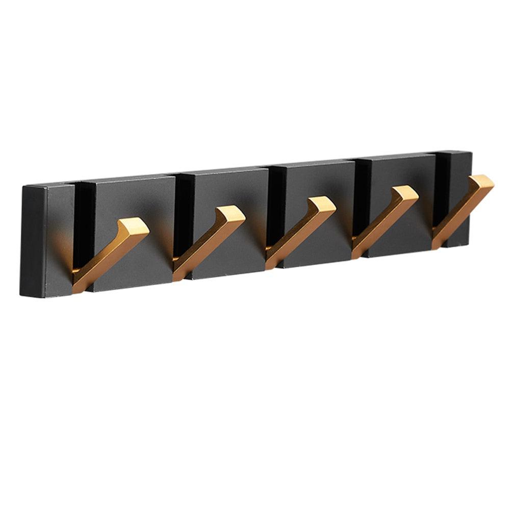 Lisslune | Modern Black Gold Compact Folding Towel Holder