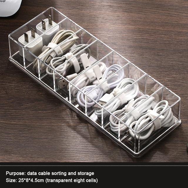 Lisslune | Transparent Cable Organizer Box