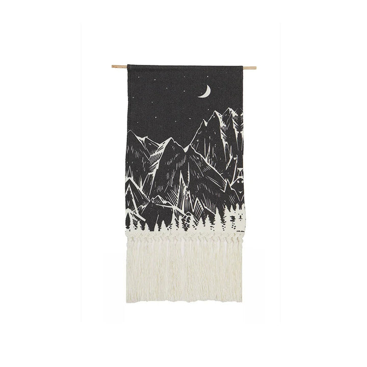 Rynx | Macramé Landscape Wall Tapestry with Handmade Tassels Dormitory Hotel Wall Fabric Blanket Cover Decoration Home Stay Aesthetic Decoration