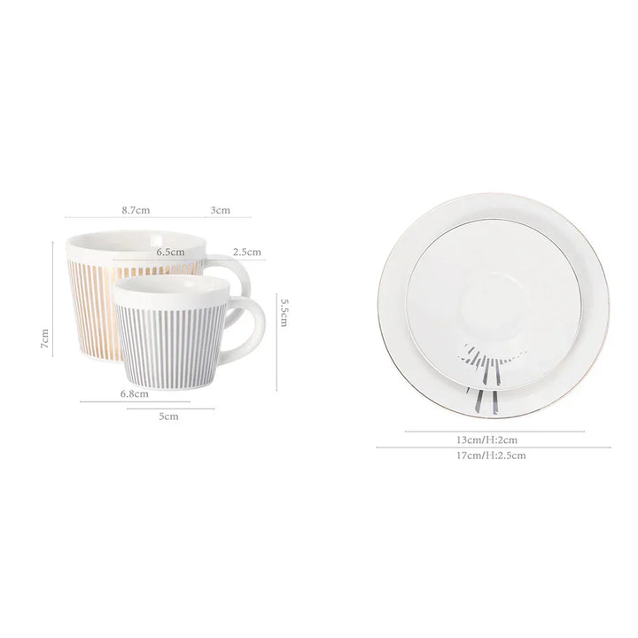 Lisslune | Creative dynamic SLR cup Leopard anamorphic zebra cup Luycho coffee tea cup set with coaster 90ml-225ml