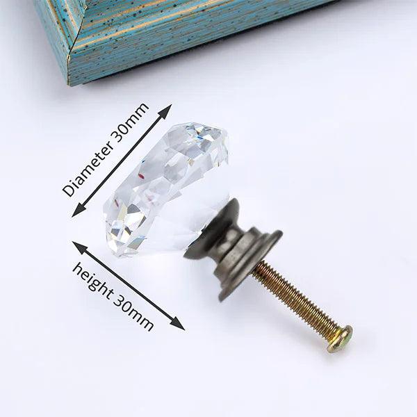 Lisslune | Luxurious diamond-shaped glass knobs with elegant gold accents to enhance home decor