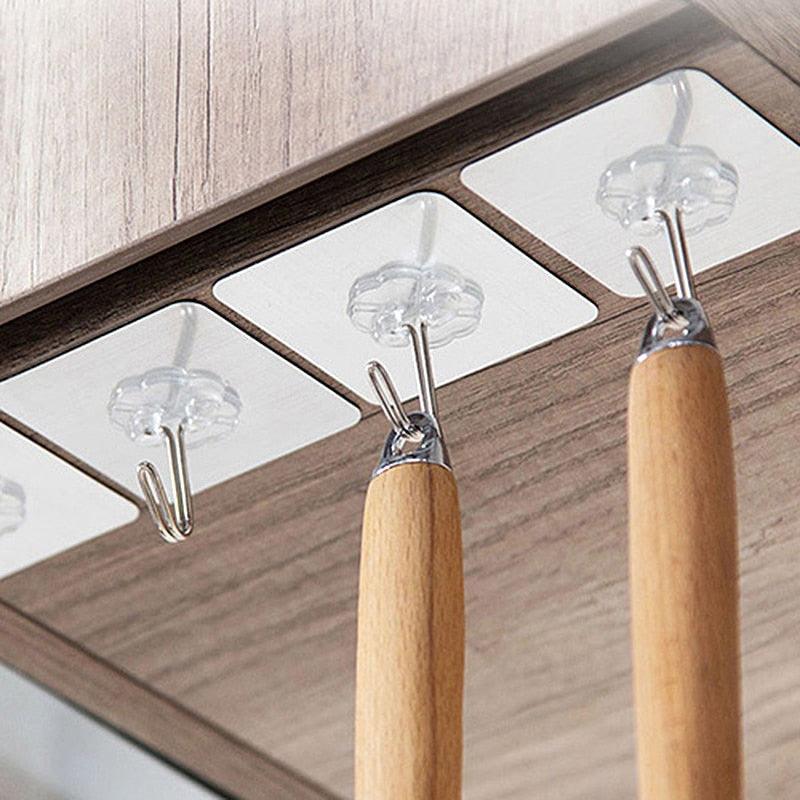 Lisslune | Heavy Duty Clear Adhesive Hook Set - The Ultimate Solution for Household Organization
