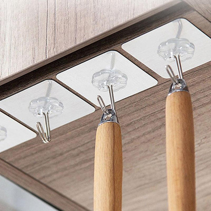 Lisslune | Heavy Duty Clear Adhesive Hook Set - The Ultimate Solution for Household Organization