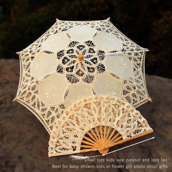 Lisslune | Victorian Elegance Bottle Umbrella and Fan Set: Handmade Timeless Beauty