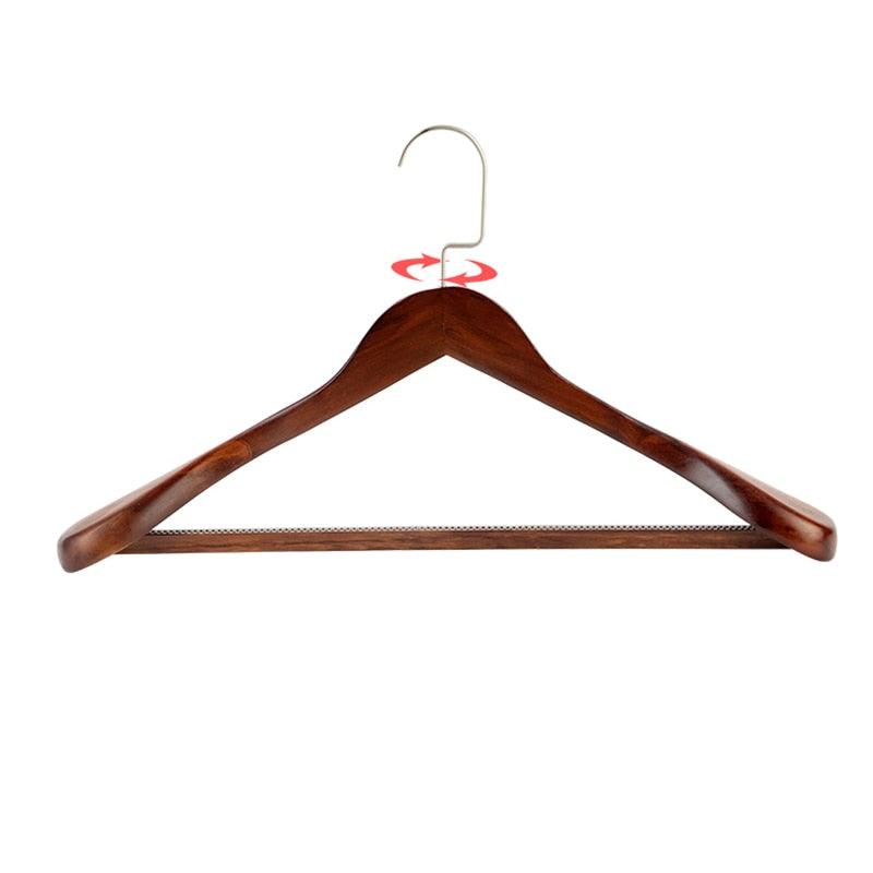 Lisslune | Elegant Botanica Lotus Wood Suit Hanger Collection with Wide Shoulders and Non-Slip Rod