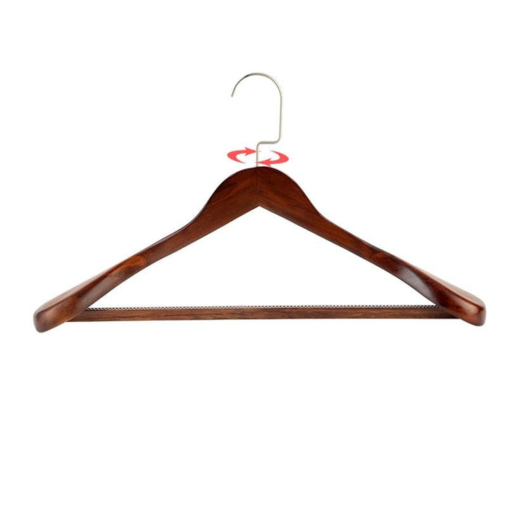 Lisslune | Elegant Botanica Lotus Wood Suit Hanger Collection with Wide Shoulders and Non-Slip Rod