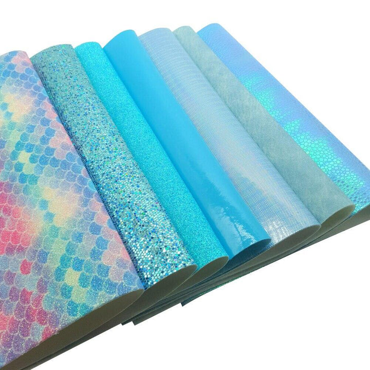 Lisslune | Shiny Ocean Blue Glitter Fabric: Unleash your creative glamour
