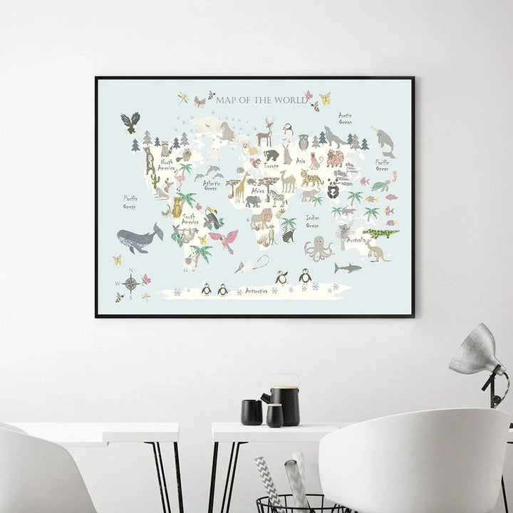 Lisslune | World map canvas poster