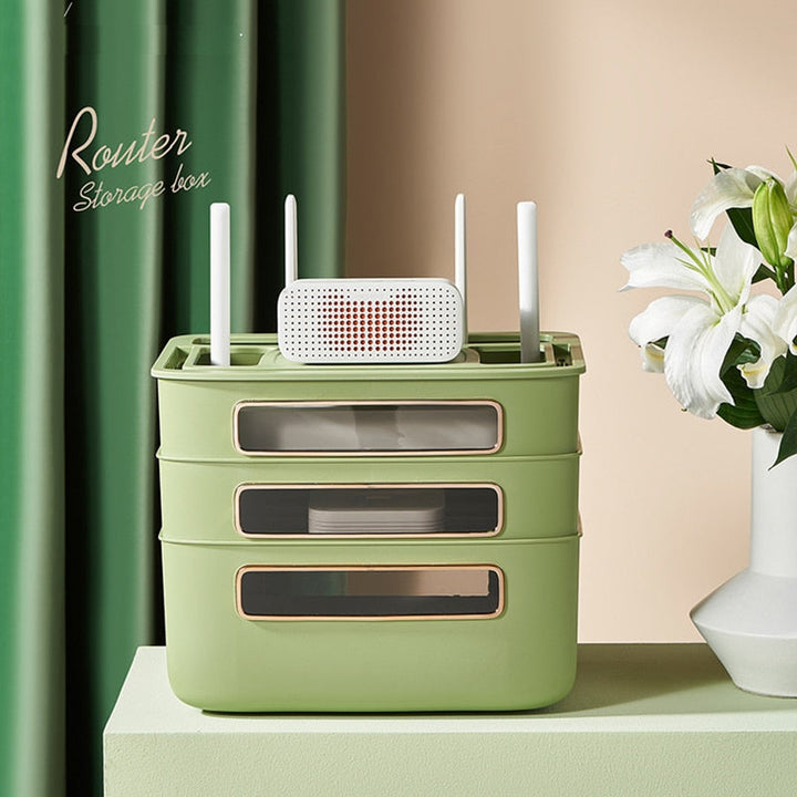 Lisslune | Nordic Stackable Modem Holder Cable Organizer