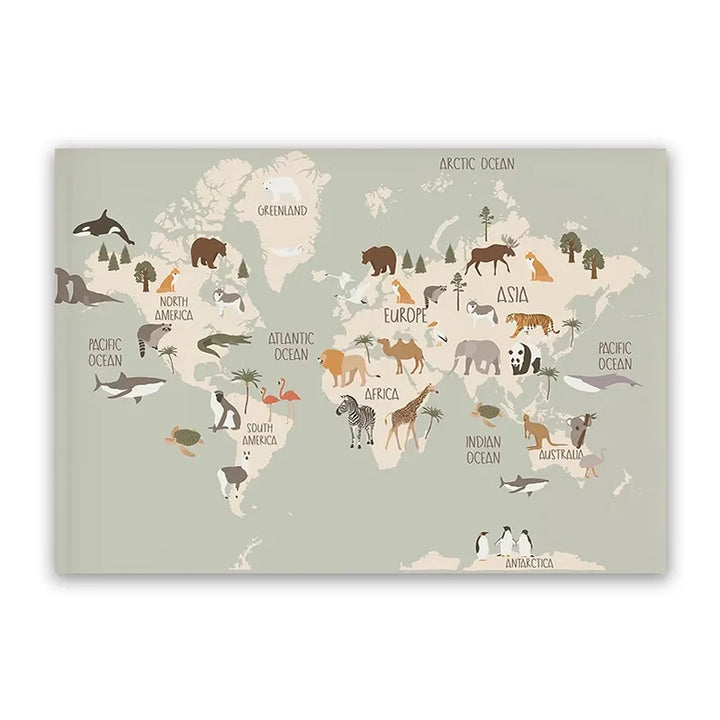 Lisslune | World map canvas poster