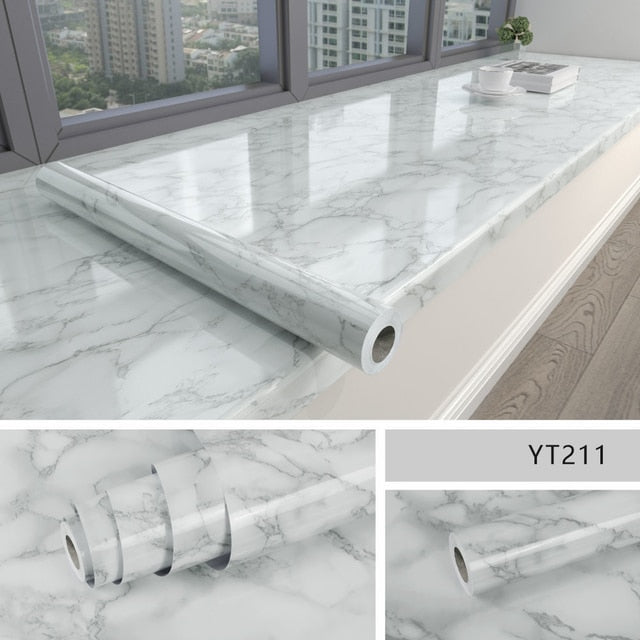 Lisslune | Marble Effect Self-adhesive Waterproof Wallpaper
