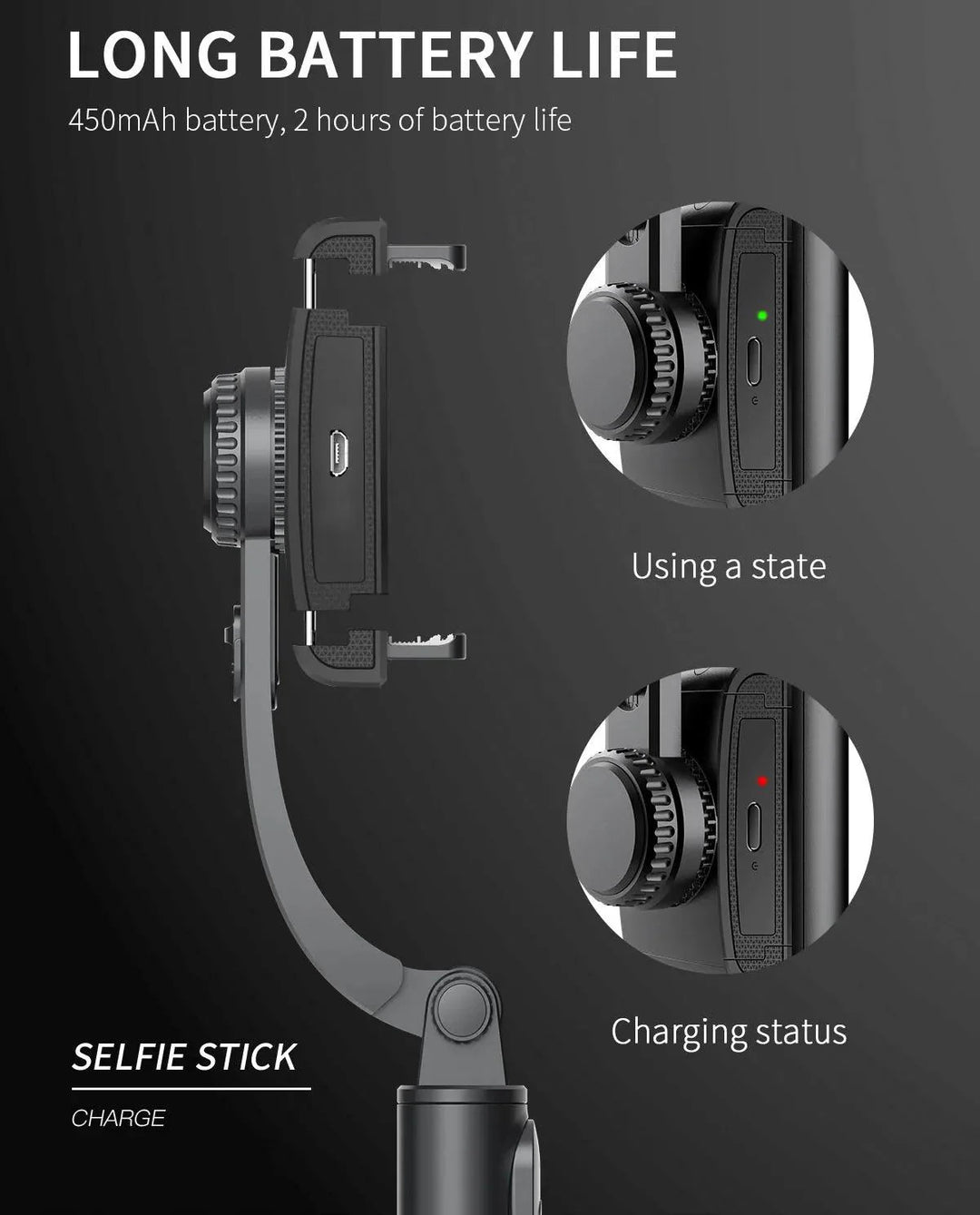 Lisslune | Smartphone Gimbal Stabilizer Kit with Bluetooth Tripod, Selfie Stick and Remote Control