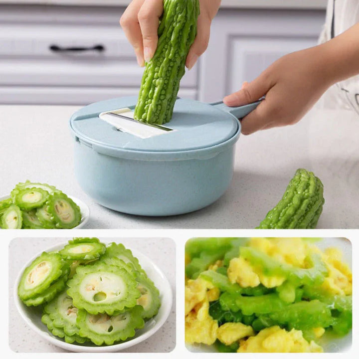 Lisslune | Multifunctional Vegetable Grater with Sieve – 3-in-1 Kitchen Grater for Vegetables & Fruits | Practical Kitchen Helper with Collection Tray