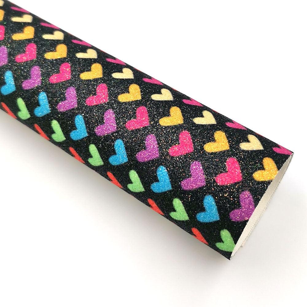 Lisslune | Glittery Rainbow Craft Fabric - 20x30cm Iridescent Art Supplies