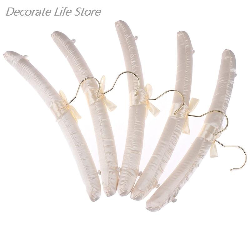Lisslune | Chic Beige and White Satin Padded Hanger Collection - Elevate Your Wardrobe Aesthetics