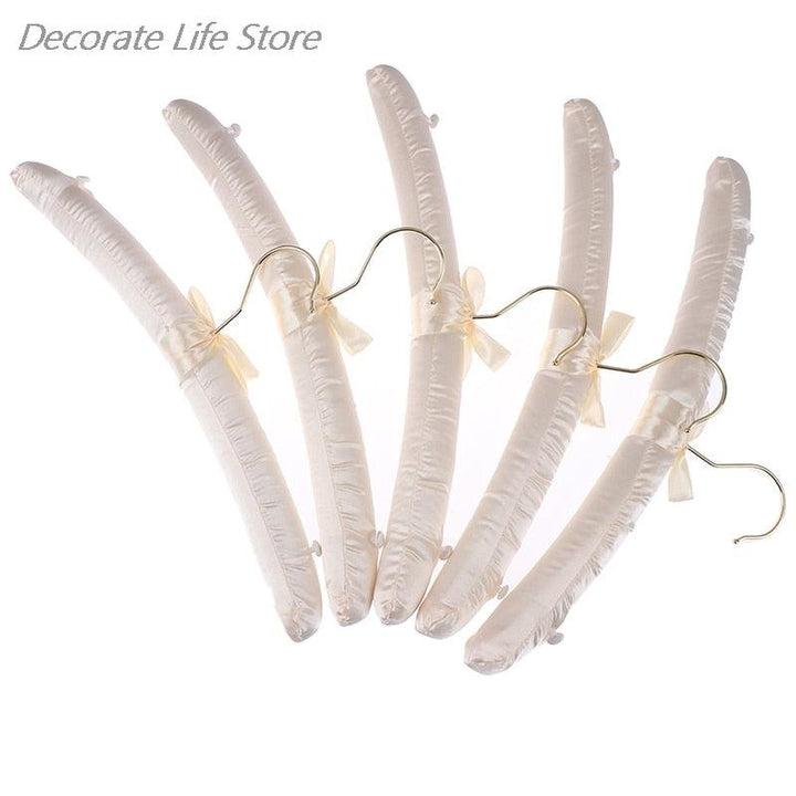 Lisslune | Chic Beige and White Satin Padded Hanger Collection - Elevate Your Wardrobe Aesthetics