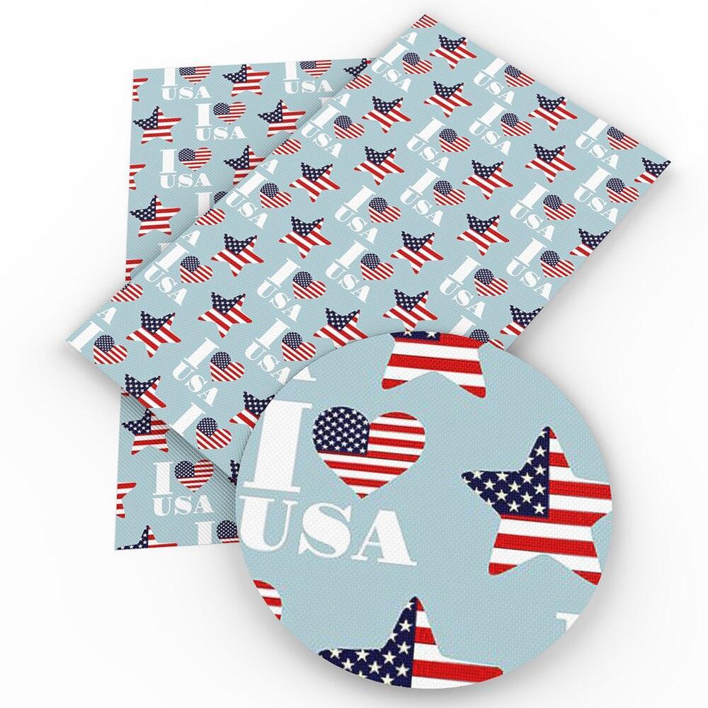 Lisslune | Patriotic Synthetic Leather Craft Material - 20*33cm