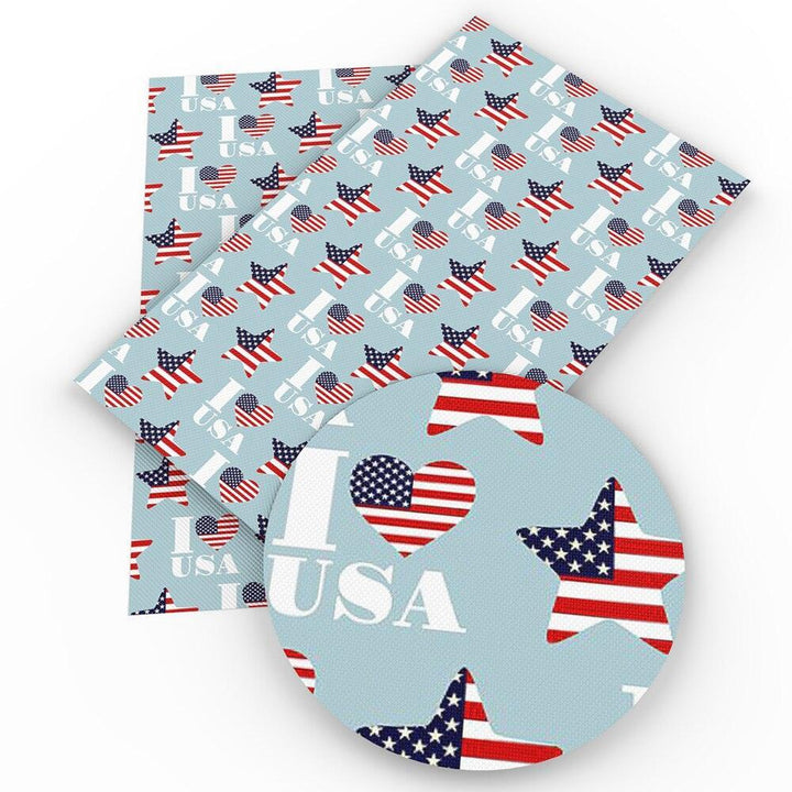 Lisslune | Patriotic Synthetic Leather Craft Material - 20*33cm