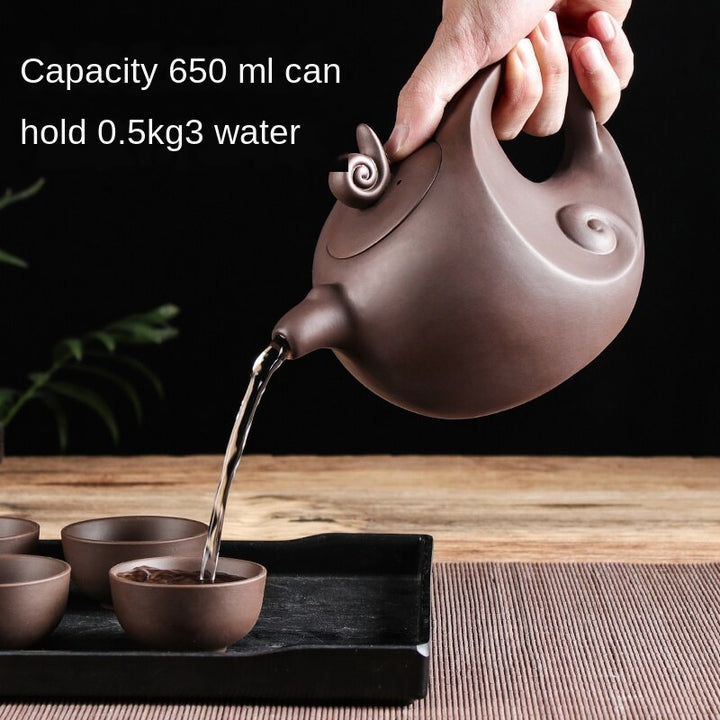 Lisslune | Large Capacity Household Handmade Purple Sand Teapot Chinese Tea Set Yixing Zisha Zhu Clay Ball Filter Bubble Teapot Moon Pot