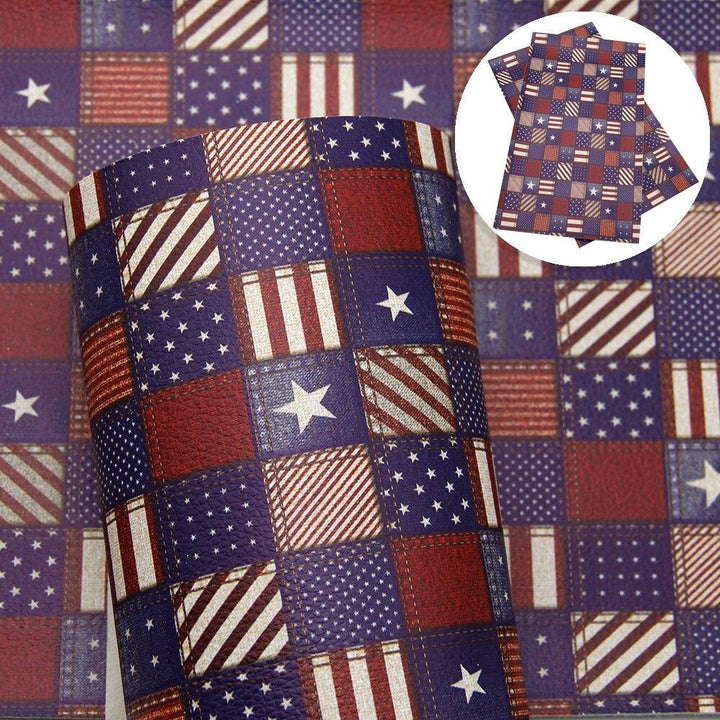 Lisslune | Patriotic Synthetic Leather Craft Material - 20*33cm